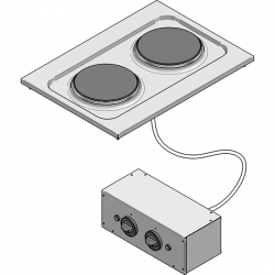 Drop-in elektrisk kokplatta, 2 plattor