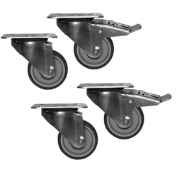 Hjul kit med broms för kyld / frys skåp och räknare