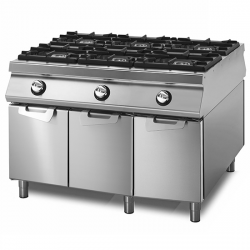 Gas Spis På Bas Med 6 Brännare, Rostfri Dörr, Brickor, 2...