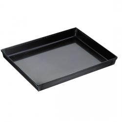 Rektangulär bakplåt i blått stål, 400x300x30 mm