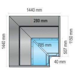 Kyld köttdisk – hörnmodul stängd, ventilerad