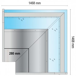 Kyld köttdisk – hörnmodul, öppen
